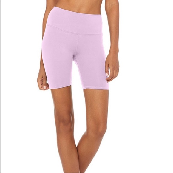 ALO Yoga Biker Shorts in Ultraviolet Purple - Picture 7 of 10